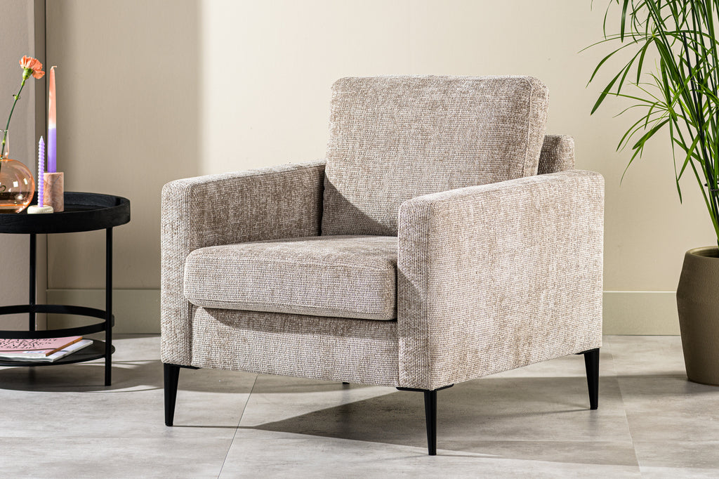 Levi - fauteuil - champagne - stof Elite