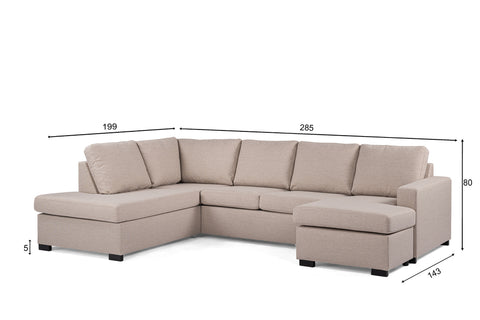 Thomas - Ecksofa - Beige - Stoff Inari 22 - 3-Sitzer CL rechts