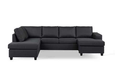 Lisa - corner sofa - anthracite - fabric Malmo 96 - 3-seater