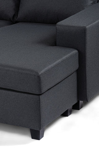 Lisa - corner sofa - anthracite - fabric Malmo 96 - 3-seater