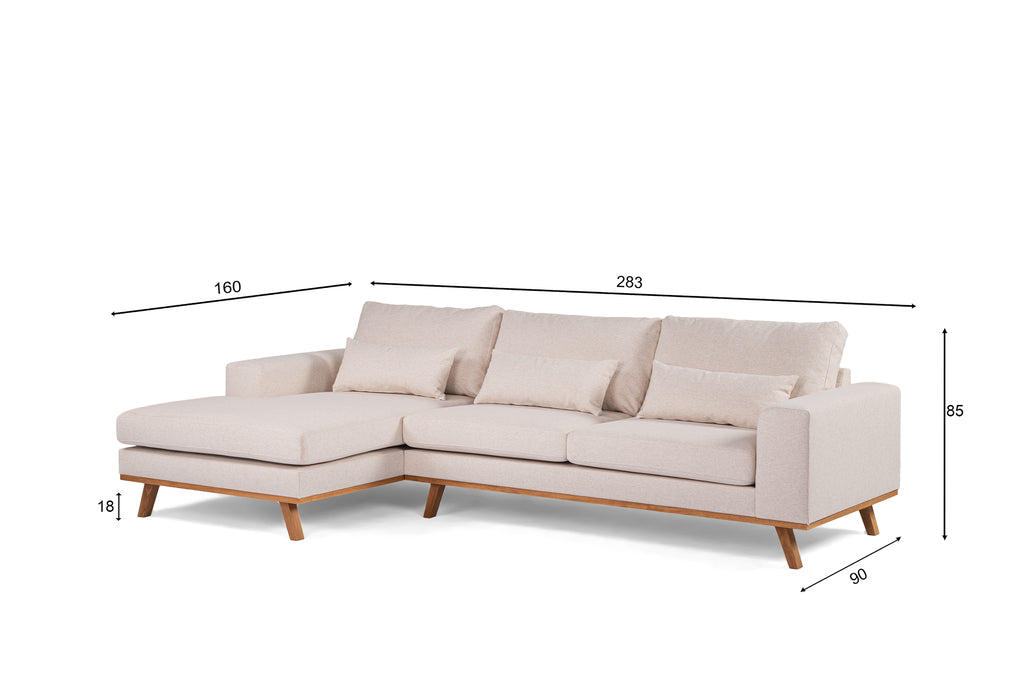 Julian - corner sofa - beige - fabric Grande 03