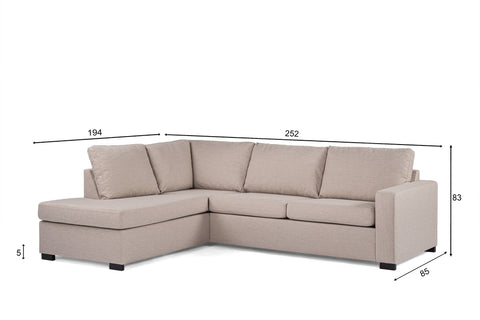 Nina - corner sofa - beige - fabric Inari 22