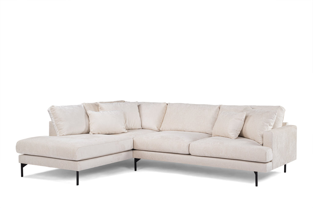 Isabella - corner sofa - champagne - fabric Loris 01 - 3-seater left