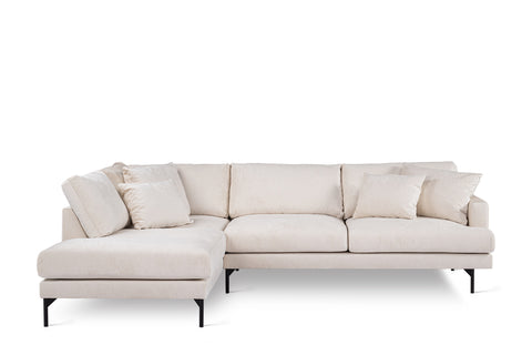 Isabella - corner sofa - champagne - fabric Loris 01 - 3-seater left