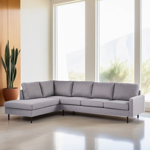 Teun - corner sofa - grey - fabric Malmo 90