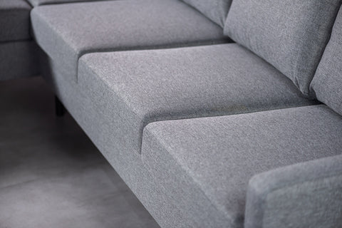 Teun - corner sofa - grey - fabric Malmo 90