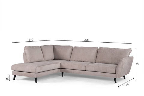 Rosalie – Ecksofa – Beige – Stoff Orinoco 23 – 3-Sitzer