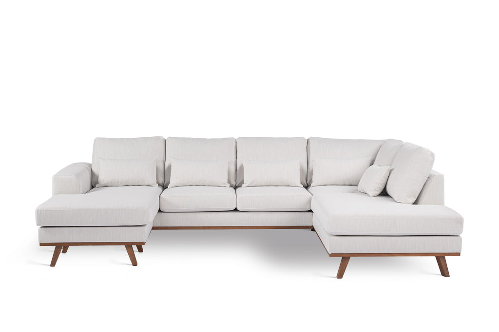 Isa - Ecksofa - Beige - Stoff Melva 02