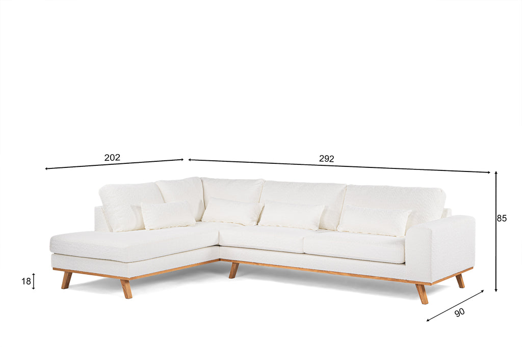 Lucas - corner sofa - natural - fabric Abriamo 4