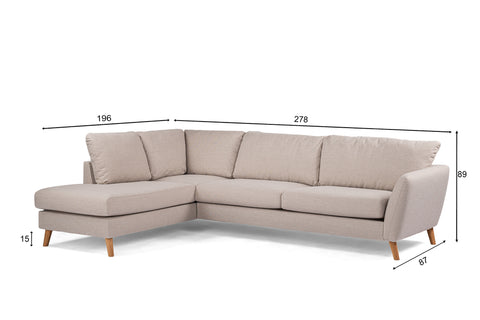 Yara - Ecksofa - Beige - Stoff Inari 22