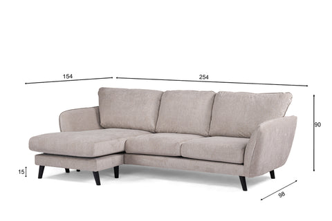 Luuk – 3-Sitzer-Sofa – Beige – Stoff Orinoco 23 und Holz