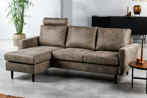 Tess - 3 seater sofa - taupe - Savannah fabric