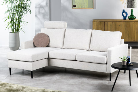 Tim - 3-seater sofa - natural - Valente fabric