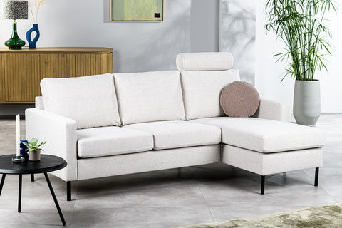 Tim - 3-seater sofa - natural - Valente fabric