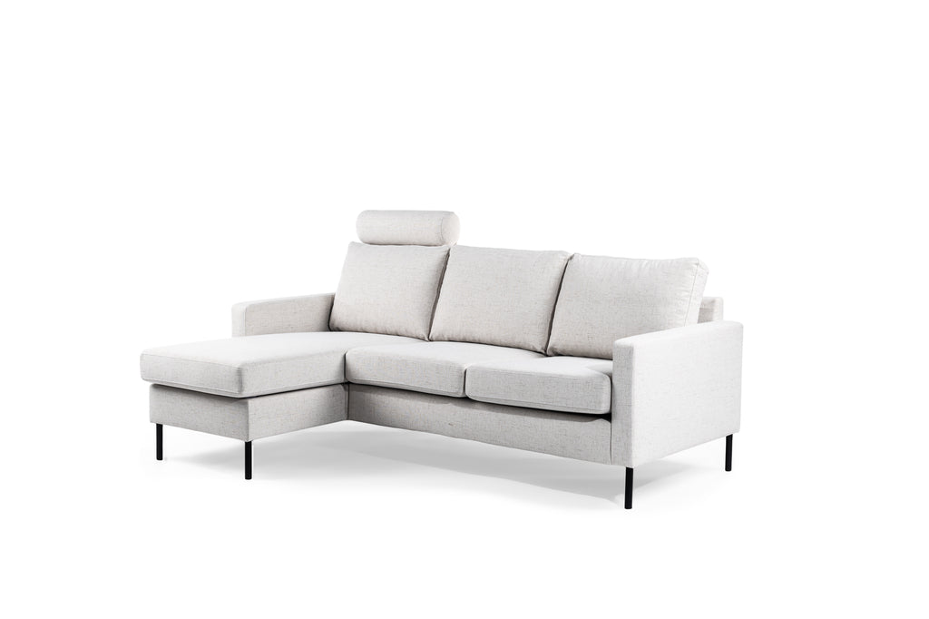 Tim - 3-seater sofa - natural - Valente fabric