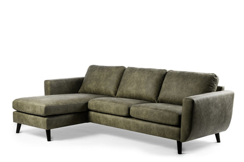 Isa - 3 seater sofa - green - Savannah fabric