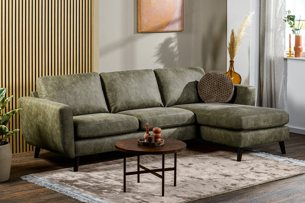 Isa - 3 seater sofa - green - Savannah fabric