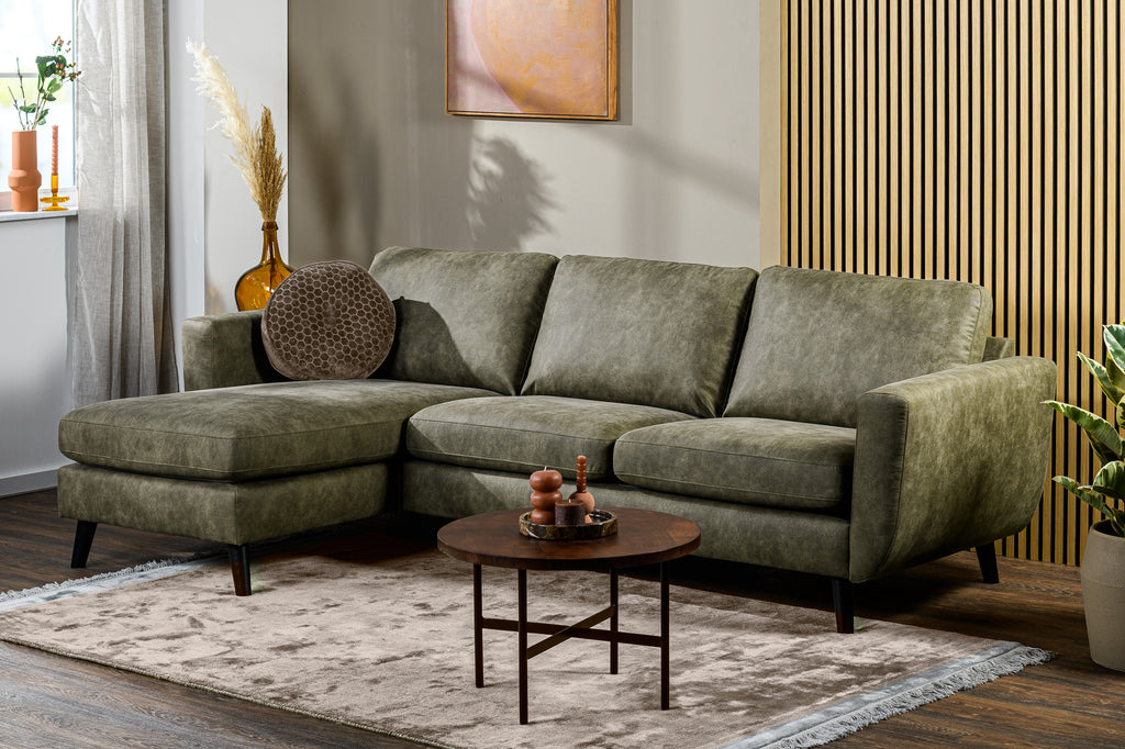 Isa - 3 seater sofa - green - Savannah fabric