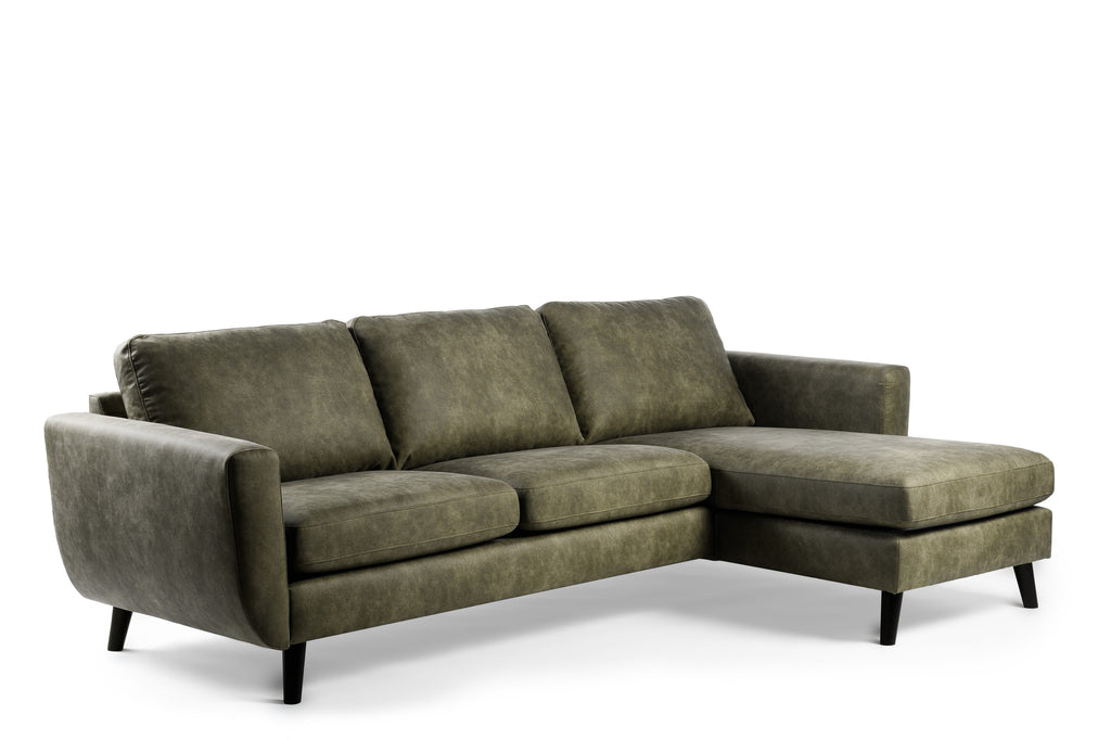 Isa - 3 seater sofa - green - Savannah fabric