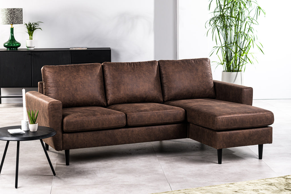 Thijs - 3-Sitzer-Sofa - Braun - Savannah-Stoff