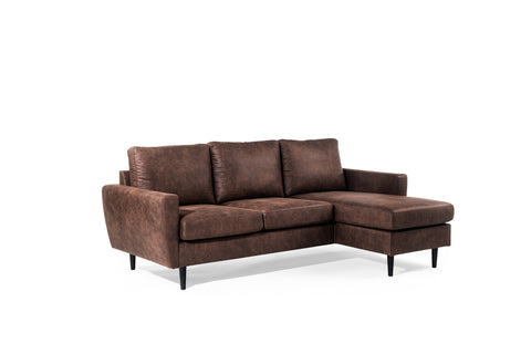 Thijs - 3-Sitzer-Sofa - Braun - Savannah-Stoff