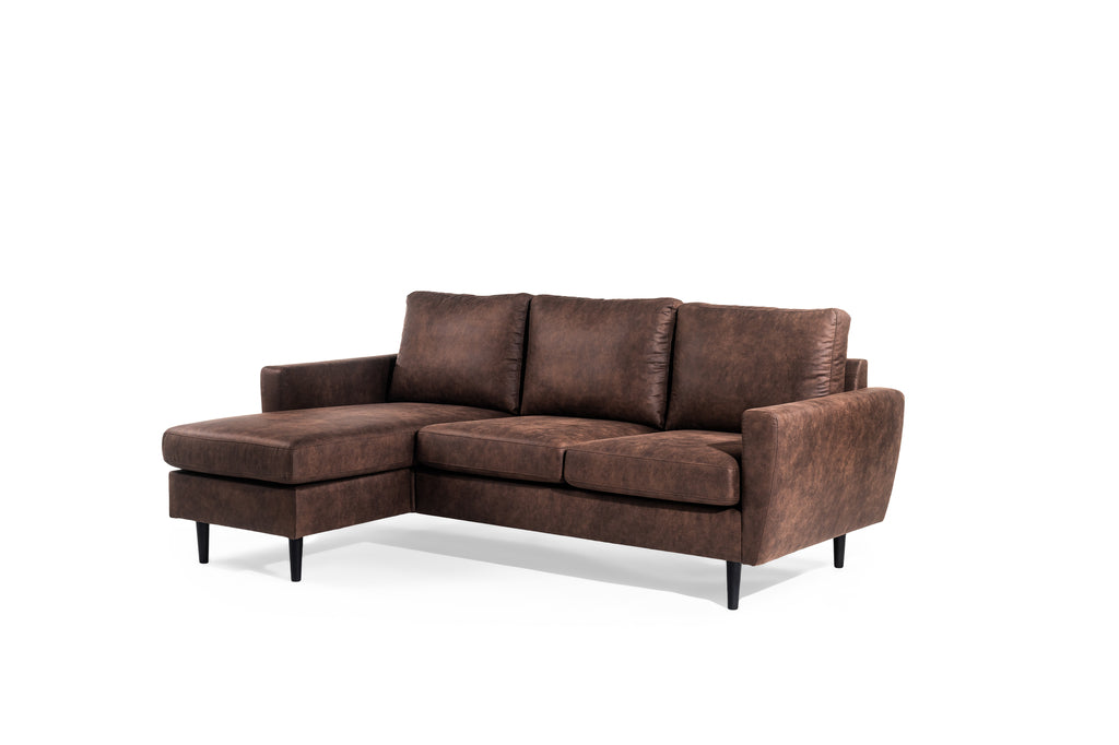 Thijs - 3-Sitzer-Sofa - Braun - Savannah-Stoff