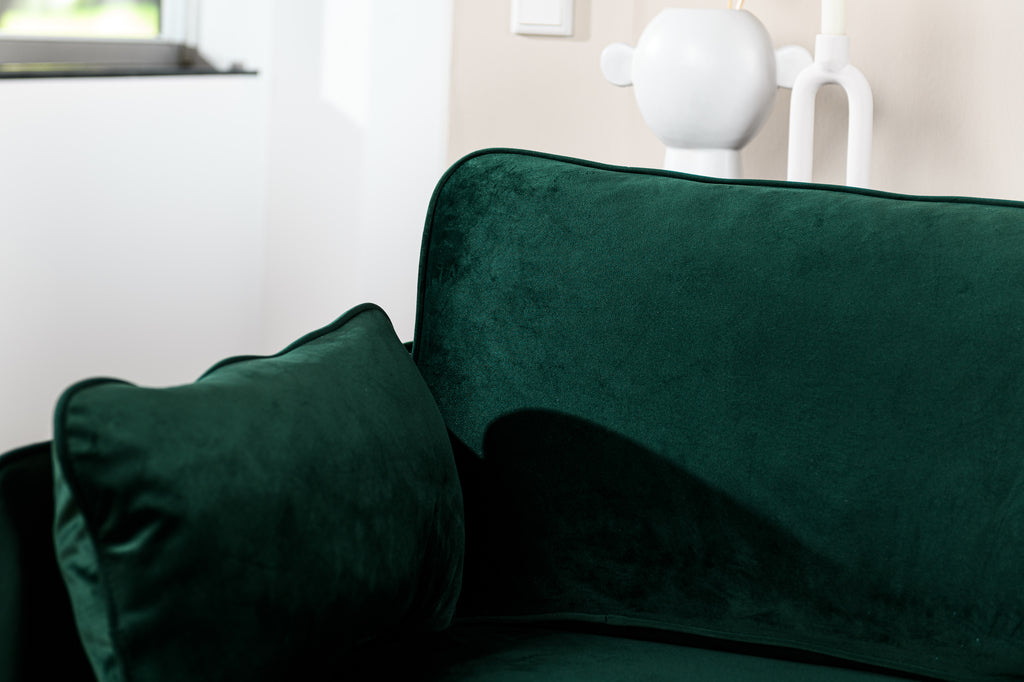 Mick - 3-seater sofa - green - fabric Fashion Velvet