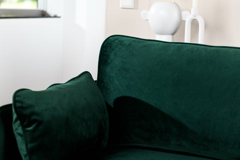 Mick - 3-seater sofa - green - fabric Fashion Velvet