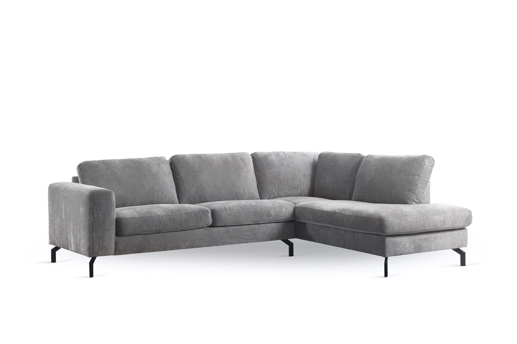 Teun - hoekbank - grijs - stof Perfect Harmony 82, R311 - 3 zits hoek rechts