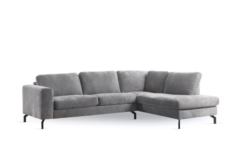 Teun - hoekbank - grijs - stof Perfect Harmony 82, R311 - 3 zits hoek rechts