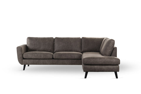 Liv - hoekbank - taupe - stof - 210x51cm