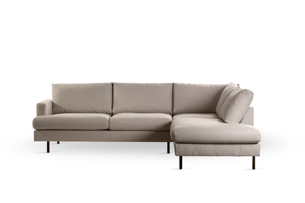 Bas - corner sofa - beige - fabric and steel