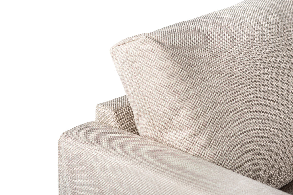 Bas - corner sofa - beige - fabric and steel