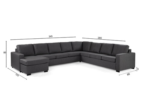 Elise - sofa - anthracite - Inari 94 fabric - 7-seater