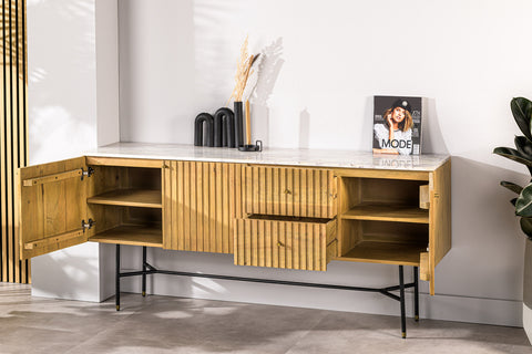 Luna - Dressoir - naturel - acaciahout en staal