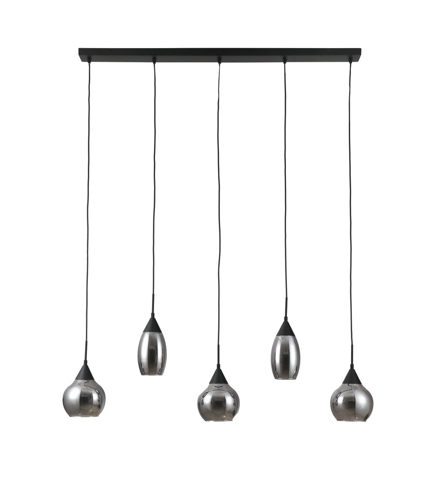 Tim - pendant lamp - smoke glass - steel - H340 cm