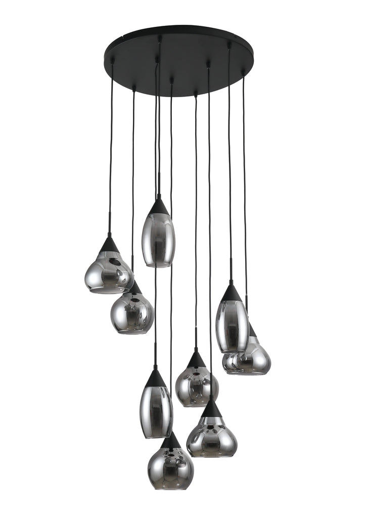 Maarten - hanging lamp - smoke glass - steel - H340 cm